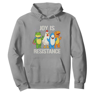 Portland Protest Inflatable Mascot Parade Hoodie Joy Is Resistance Resist Frog Shark Chicken Dino TS02 Sport Gray Print Your Wear