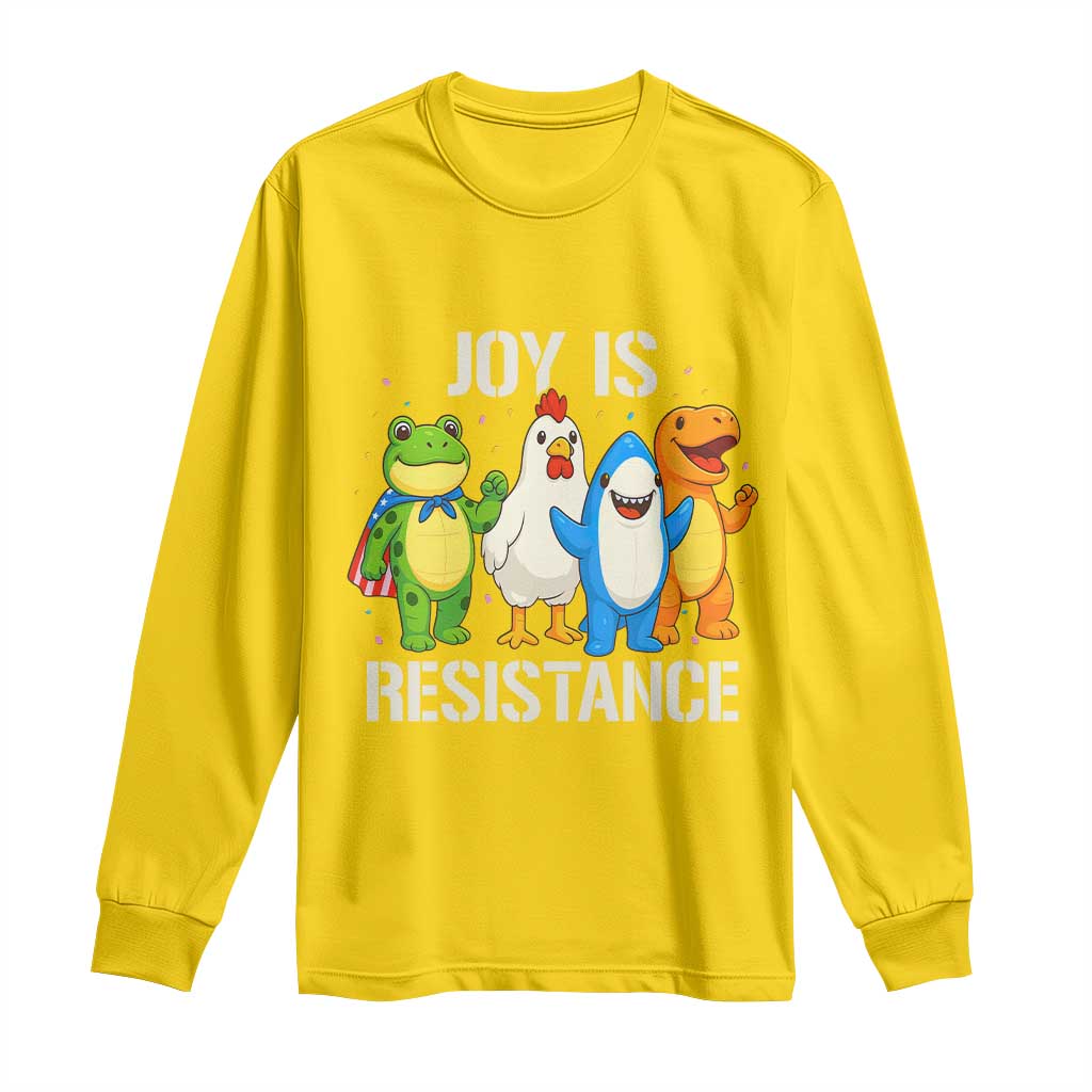 Portland Protest Inflatable Mascot Parade Long Sleeve Shirt Joy Is Resistance Resist Frog Shark Chicken Dino TS02 Daisy Print Your Wear