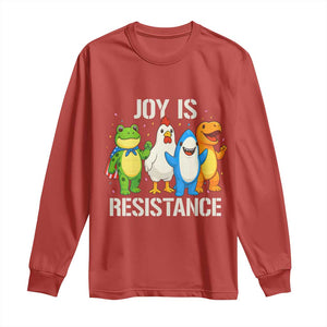 Portland Protest Inflatable Mascot Parade Long Sleeve Shirt Joy Is Resistance Resist Frog Shark Chicken Dino TS02 Red Print Your Wear