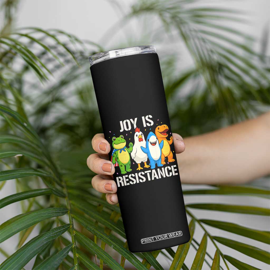 Portland Protest Inflatable Mascot Parade Skinny Tumbler Joy Is Resistance Resist Frog Shark Chicken Dino TS02 Print Your Wear