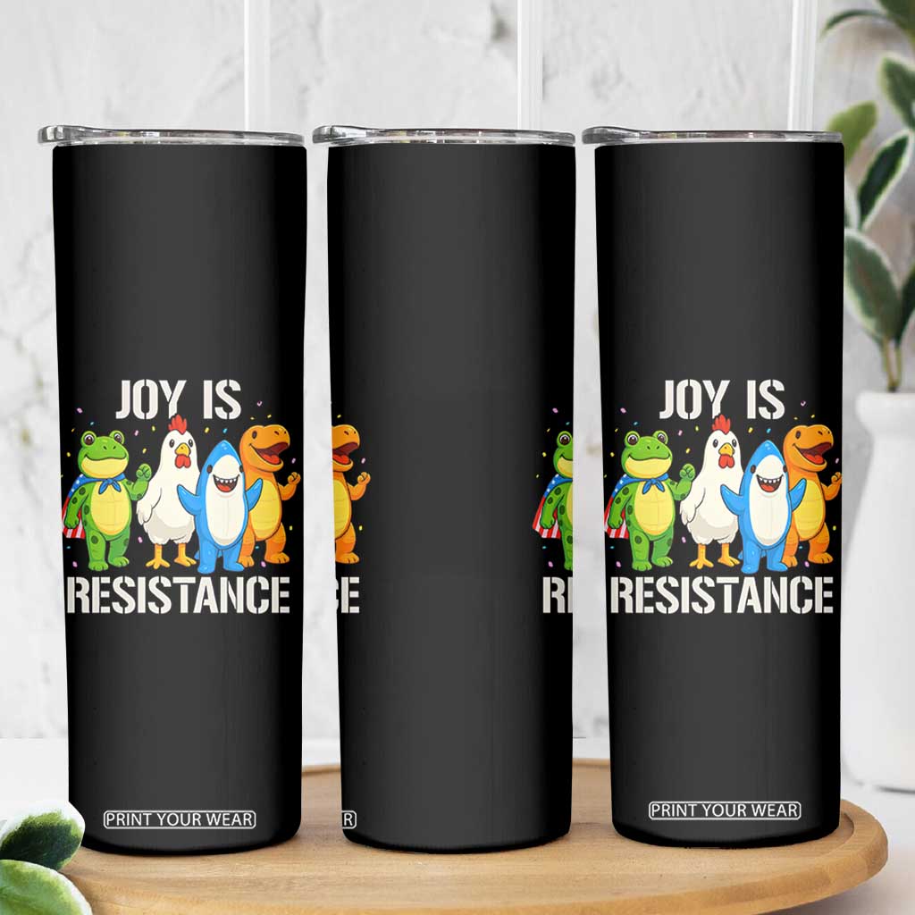 Portland Protest Inflatable Mascot Parade Skinny Tumbler Joy Is Resistance Resist Frog Shark Chicken Dino TS02 Print Your Wear