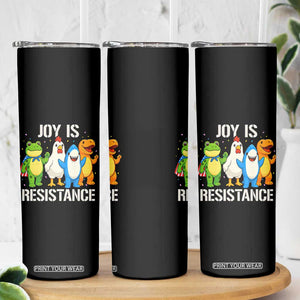 Portland Protest Inflatable Mascot Parade Skinny Tumbler Joy Is Resistance Resist Frog Shark Chicken Dino TS02 Print Your Wear