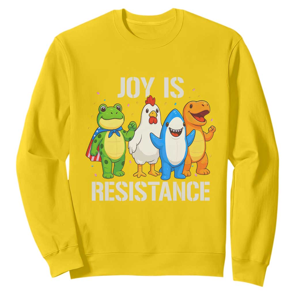 Portland Protest Inflatable Mascot Parade Sweatshirt Joy Is Resistance Resist Frog Shark Chicken Dino TS02 Daisy Print Your Wear