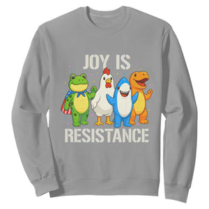 Portland Protest Inflatable Mascot Parade Sweatshirt Joy Is Resistance Resist Frog Shark Chicken Dino TS02 Sport Gray Print Your Wear