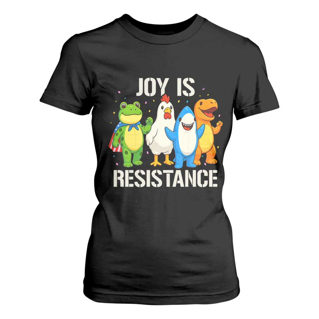 Portland Protest Inflatable Mascot Parade T Shirt For Women Joy Is Resistance Resist Frog Shark Chicken Dino TS02 Black Print Your Wear