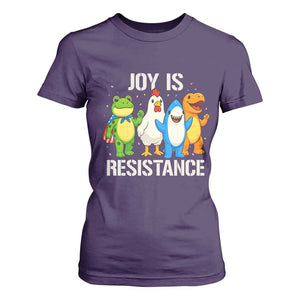 Portland Protest Inflatable Mascot Parade T Shirt For Women Joy Is Resistance Resist Frog Shark Chicken Dino TS02 Purple Print Your Wear