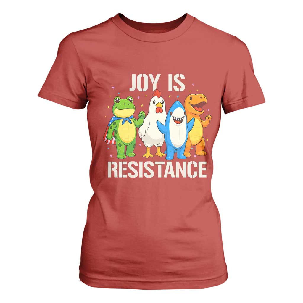 Portland Protest Inflatable Mascot Parade T Shirt For Women Joy Is Resistance Resist Frog Shark Chicken Dino TS02 Red Print Your Wear