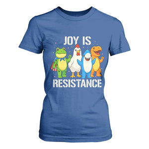 Portland Protest Inflatable Mascot Parade T Shirt For Women Joy Is Resistance Resist Frog Shark Chicken Dino TS02 Royal Blue Print Your Wear