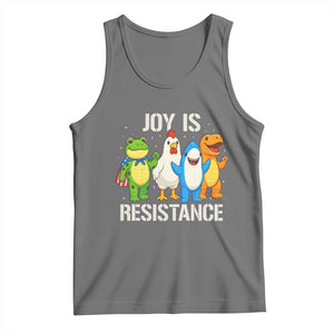 Portland Protest Inflatable Mascot Parade Tank Top Joy Is Resistance Resist Frog Shark Chicken Dino TS02 Black Heather Print Your Wear