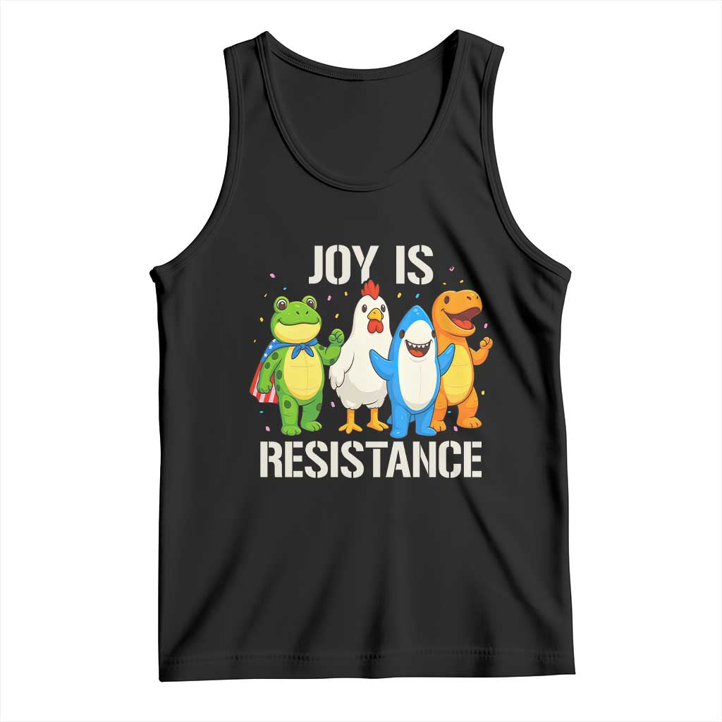 Portland Protest Inflatable Mascot Parade Tank Top Joy Is Resistance Resist Frog Shark Chicken Dino TS02 Black Print Your Wear