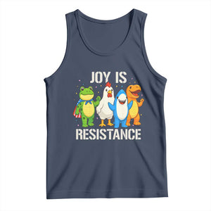 Portland Protest Inflatable Mascot Parade Tank Top Joy Is Resistance Resist Frog Shark Chicken Dino TS02 Navy Print Your Wear