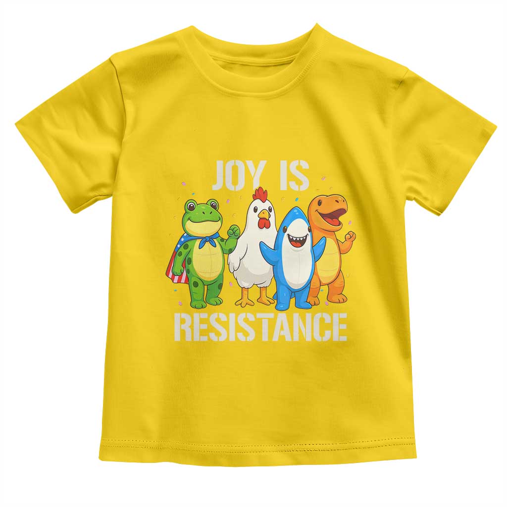 Portland Protest Inflatable Mascot Parade Toddler T Shirt Joy Is Resistance Resist Frog Shark Chicken Dino TS02 Daisy Print Your Wear