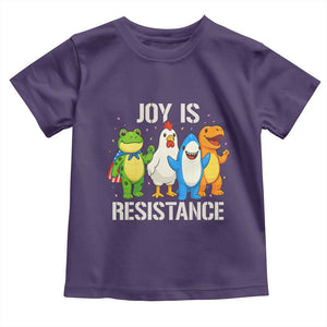 Portland Protest Inflatable Mascot Parade Toddler T Shirt Joy Is Resistance Resist Frog Shark Chicken Dino TS02 Purple Print Your Wear