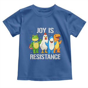 Portland Protest Inflatable Mascot Parade Toddler T Shirt Joy Is Resistance Resist Frog Shark Chicken Dino TS02 Royal Blue Print Your Wear