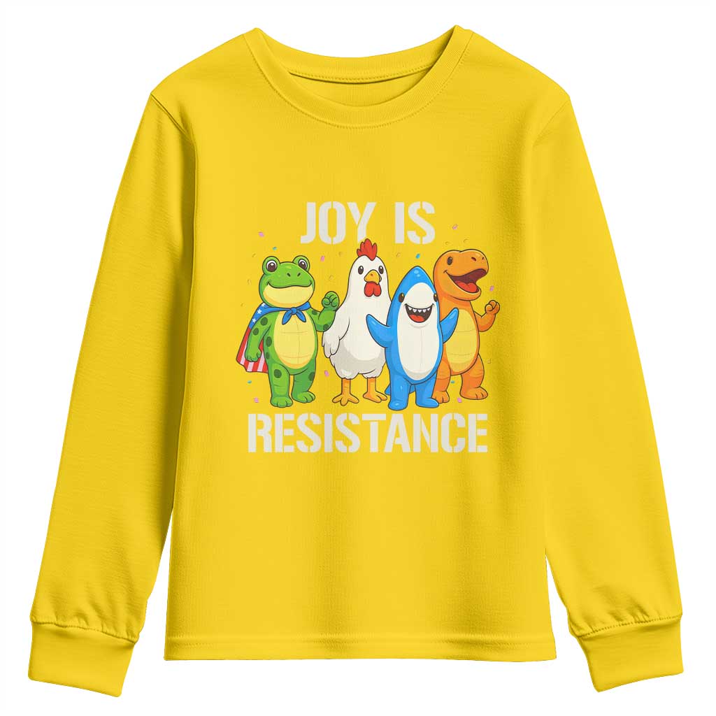 Portland Protest Inflatable Mascot Parade Youth Sweatshirt Joy Is Resistance Resist Frog Shark Chicken Dino TS02 Daisy Print Your Wear