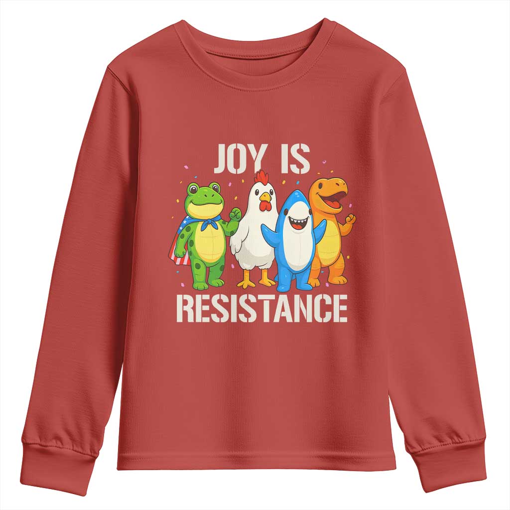Portland Protest Inflatable Mascot Parade Youth Sweatshirt Joy Is Resistance Resist Frog Shark Chicken Dino TS02 Red Print Your Wear