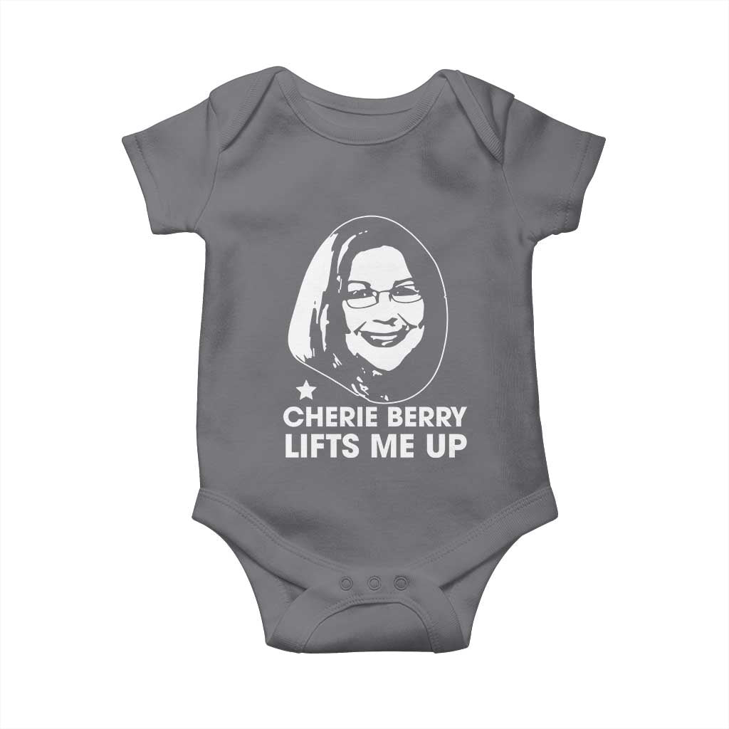 Cherie Berry Lifts Me Up Baby Onesie Elevator Tribute Funny NC Meme TS02 Charcoal Print Your Wear