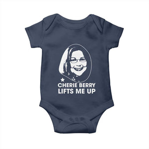 Cherie Berry Lifts Me Up Baby Onesie Elevator Tribute Funny NC Meme TS02 Navy Print Your Wear