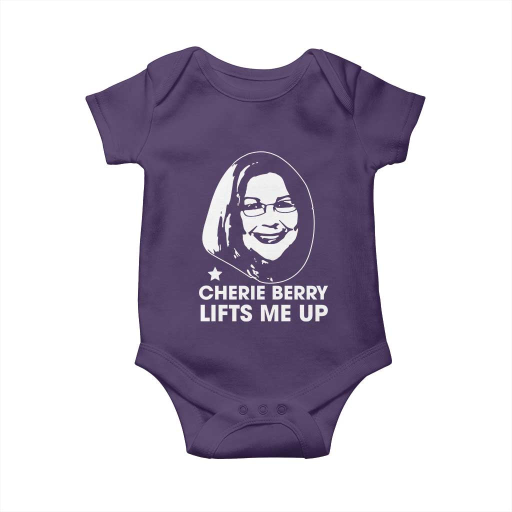 Cherie Berry Lifts Me Up Baby Onesie Elevator Tribute Funny NC Meme TS02 Purple Print Your Wear