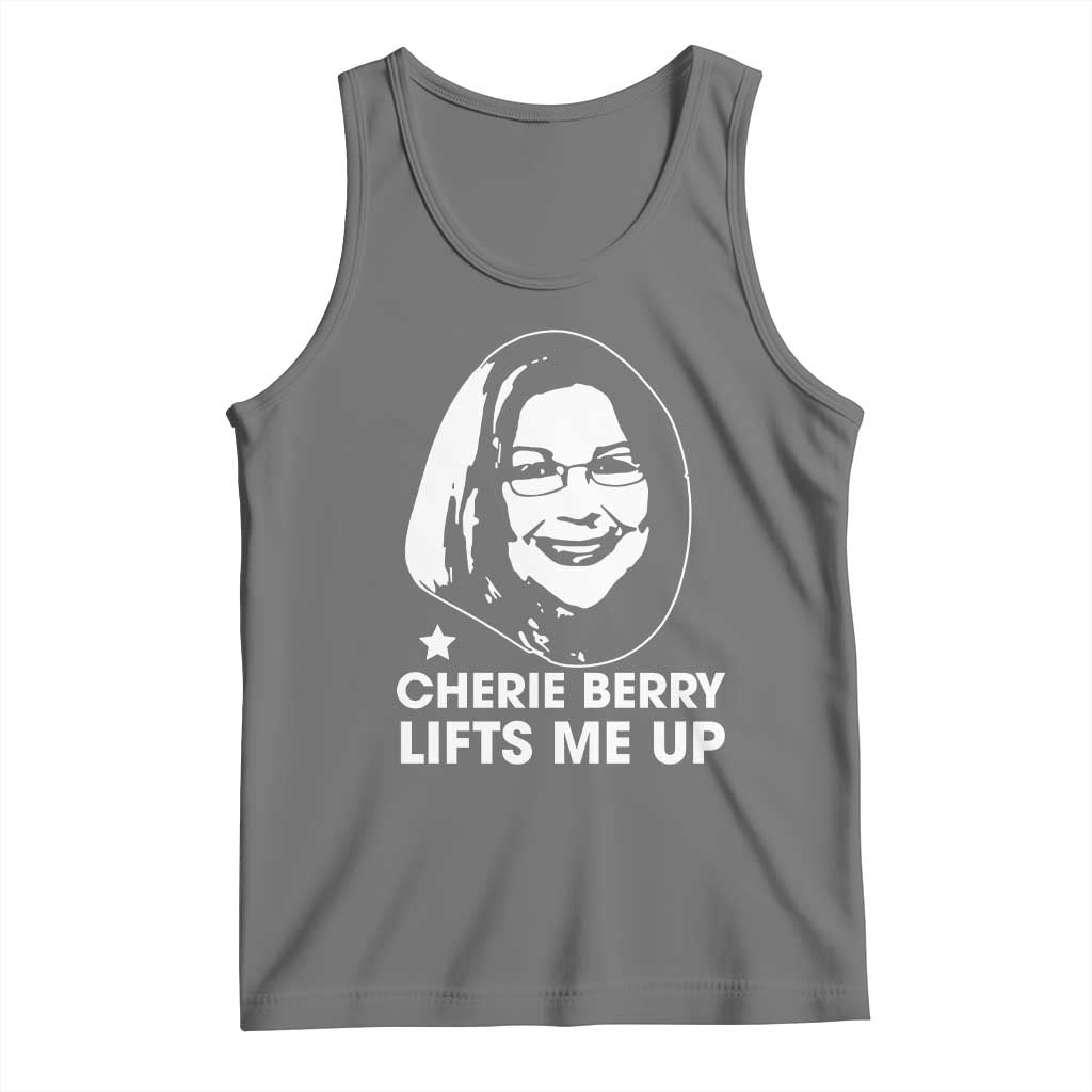 Cherie Berry Lifts Me Up Tank Top Elevator Tribute Funny NC Meme TS02 Black Heather Print Your Wear