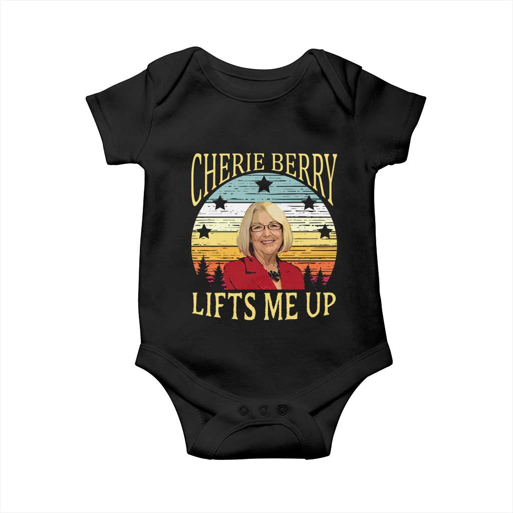 Cherie Berry Lifts Me Up Baby Onesie Retro Vinatge Elevator Tribute Funny NC Meme TS02 Black Print Your Wear