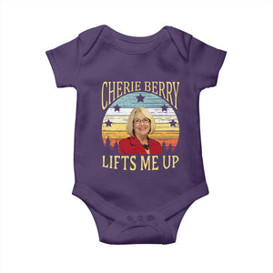 Cherie Berry Lifts Me Up Baby Onesie Retro Vintage Elevator Tribute Funny NC Meme TS02 Purple Print Your Wear