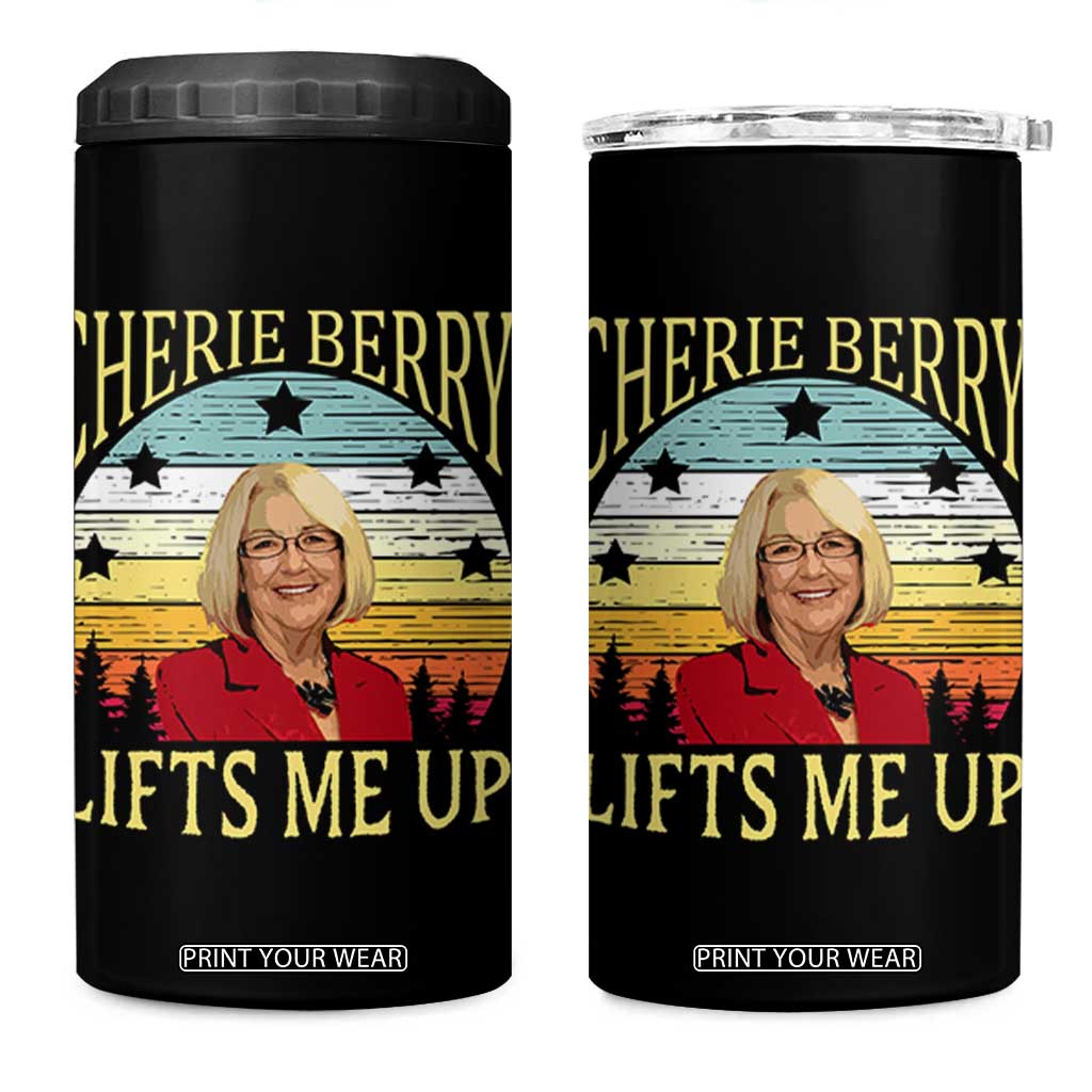 Cherie Berry Lifts Me Up 4 in 1 Can Cooler Tumbler Retro Vintage Elevator Tribute Funny NC Meme TS02 One Size: 16 oz Black Print Your Wear