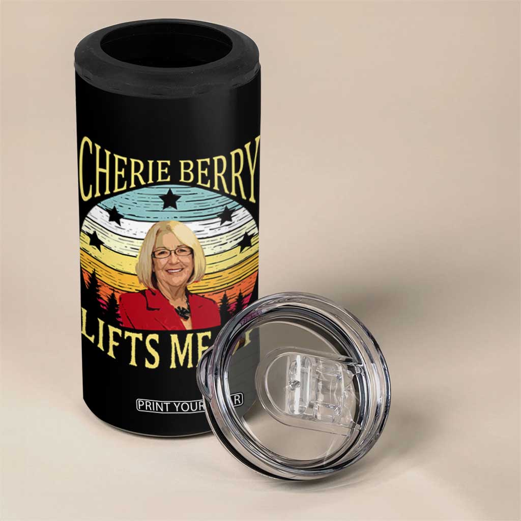 Cherie Berry Lifts Me Up 4 in 1 Can Cooler Tumbler Retro Vintage Elevator Tribute Funny NC Meme TS02 Print Your Wear