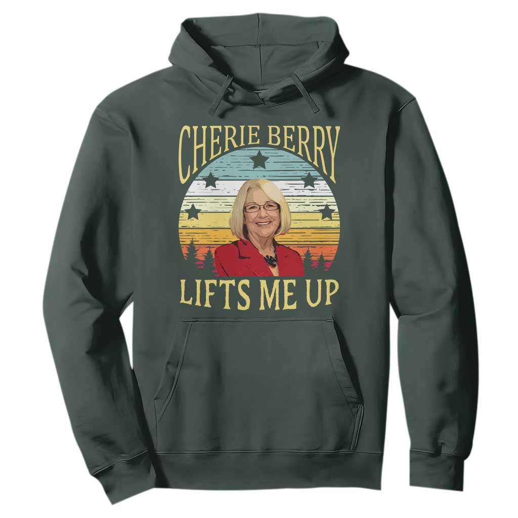 Cherie Berry Lifts Me Up Hoodie Retro Vintage Elevator Tribute Funny NC Meme TS02 Dark Forest Green Print Your Wear
