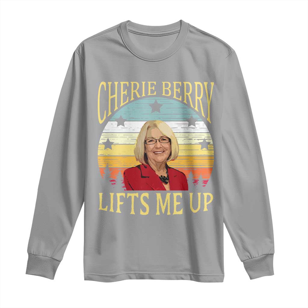 Cherie Berry Lifts Me Up Long Sleeve Shirt Retro Vintage Elevator Tribute Funny NC Meme TS02 Sport Gray Print Your Wear