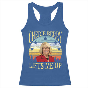 Cherie Berry Lifts Me Up Racerback Tank Top Retro Vinatge Elevator Tribute Funny NC Meme TS02 Royal Blue Print Your Wear
