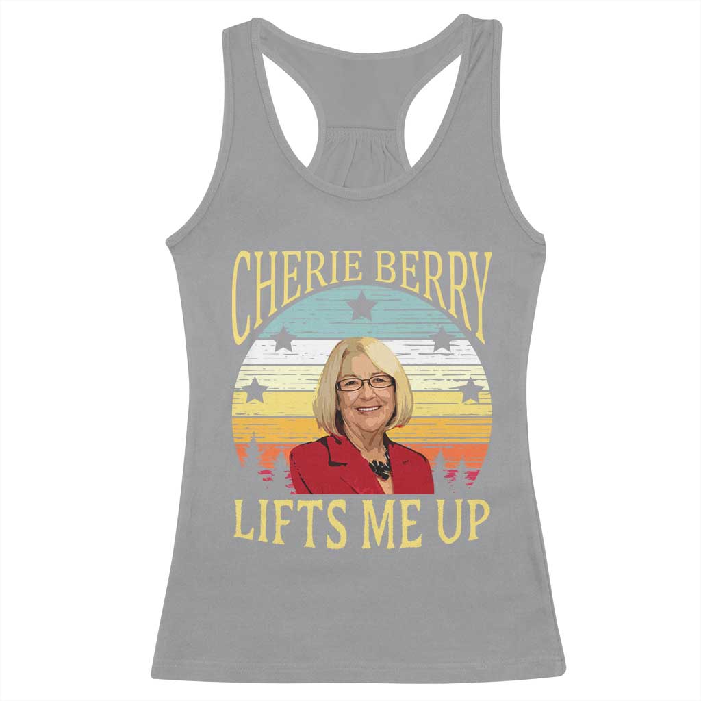 Cherie Berry Lifts Me Up Racerback Tank Top Retro Vintage Elevator Tribute Funny NC Meme TS02 Sport Gray Print Your Wear