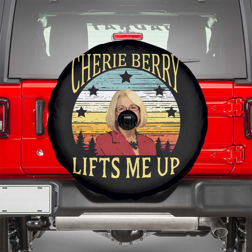 Cherie Berry Lifts Me Up Spare Tire Cover Retro Vinatge Elevator Tribute Funny NC Meme TS02 Black Print Your Wear