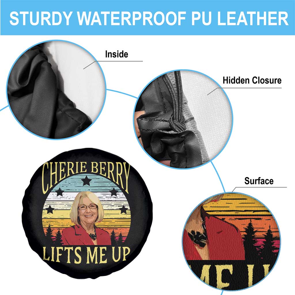 Cherie Berry Lifts Me Up Spare Tire Cover Retro Vinatge Elevator Tribute Funny NC Meme TS02 Print Your Wear