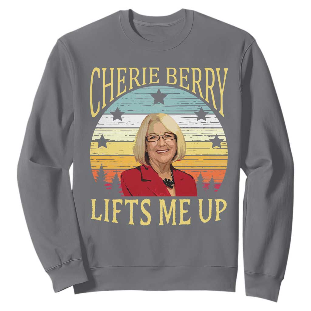 Cherie Berry Lifts Me Up Sweatshirt Retro Vintage Elevator Tribute Funny NC Meme TS02 Charcoal Print Your Wear