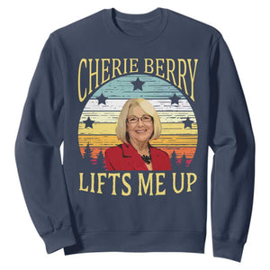 Cherie Berry Lifts Me Up Sweatshirt Retro Vintage Elevator Tribute Funny NC Meme TS02 Navy Print Your Wear