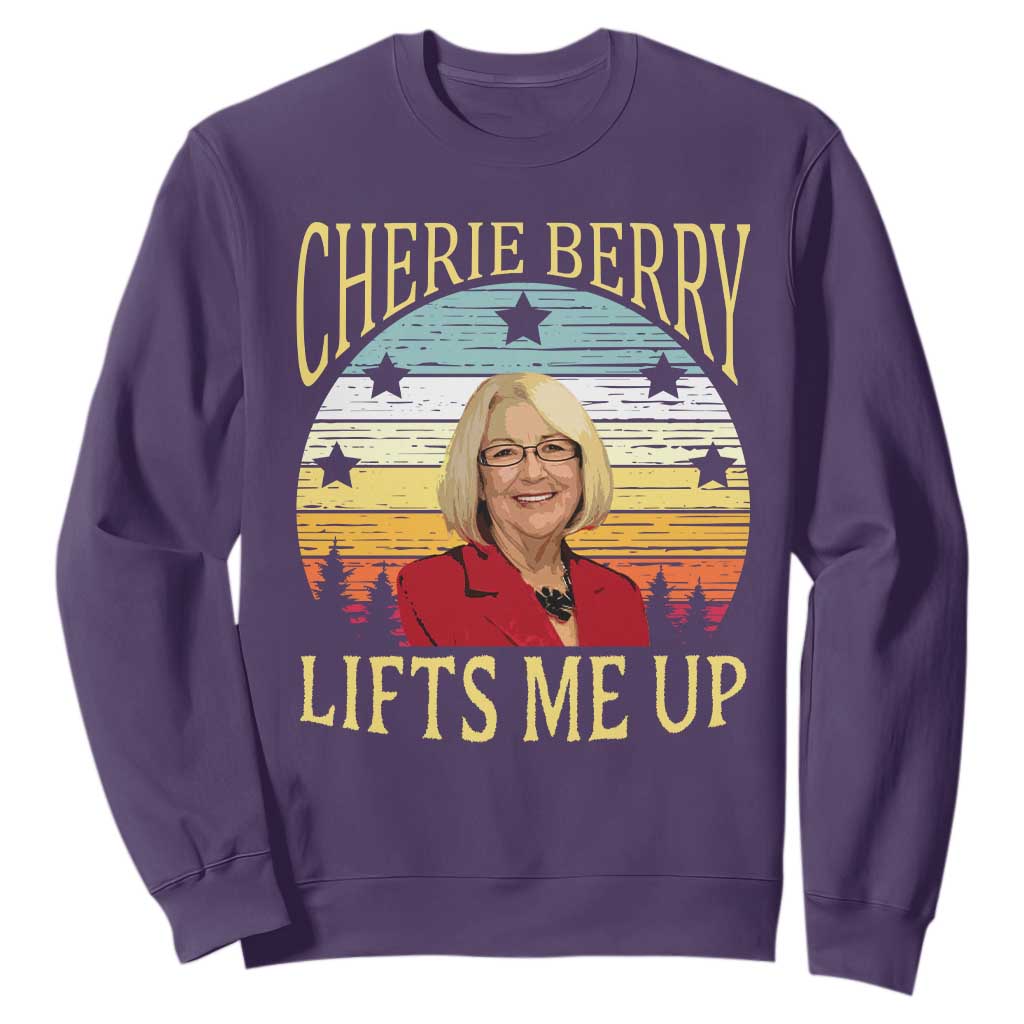 Cherie Berry Lifts Me Up Sweatshirt Retro Vintage Elevator Tribute Funny NC Meme TS02 Purple Print Your Wear