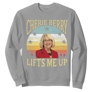 Cherie Berry Lifts Me Up Sweatshirt Retro Vinatge Elevator Tribute Funny NC Meme TS02 Sport Gray Print Your Wear