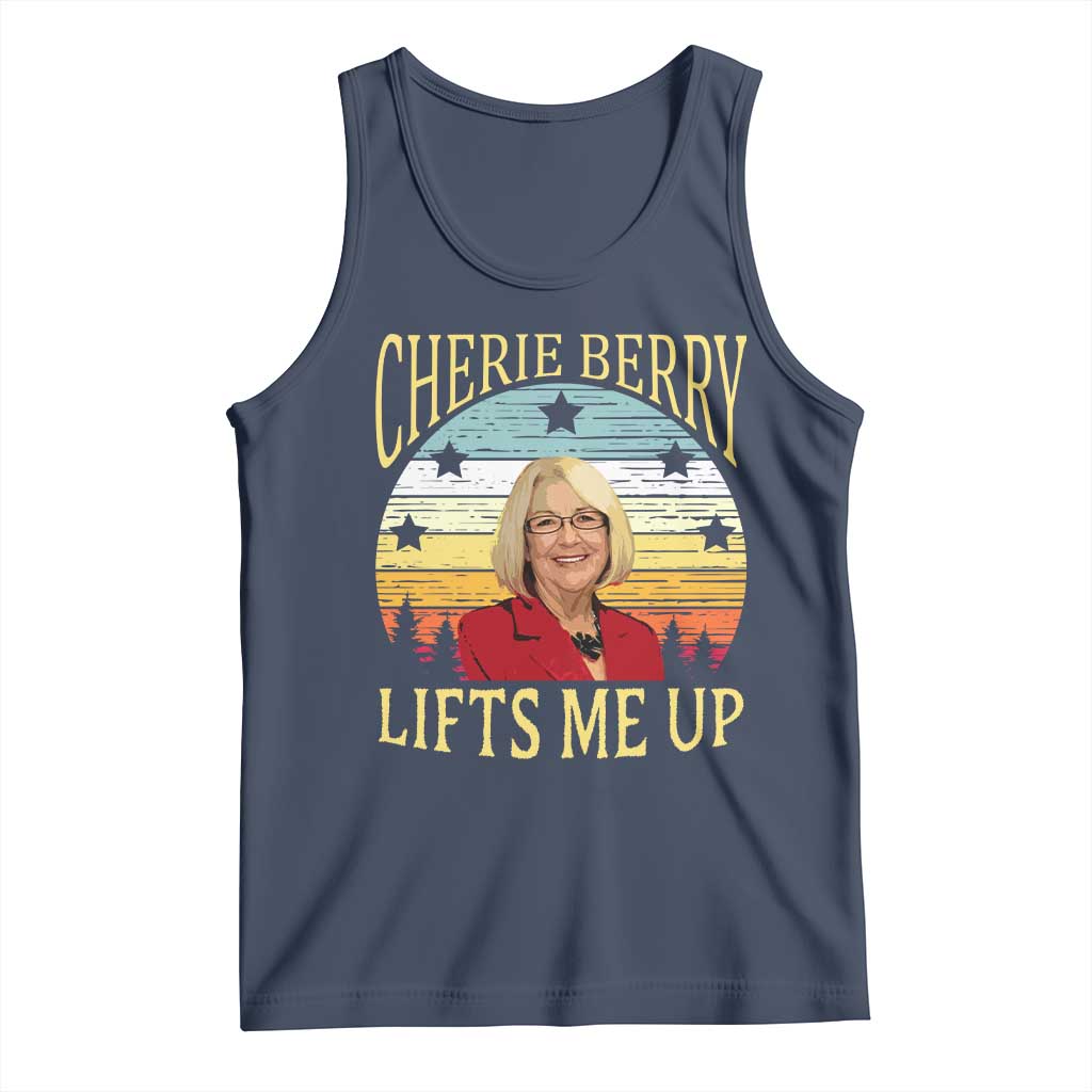 Cherie Berry Lifts Me Up Tank Top Retro Vintage Elevator Tribute Funny NC Meme TS02 Navy Print Your Wear