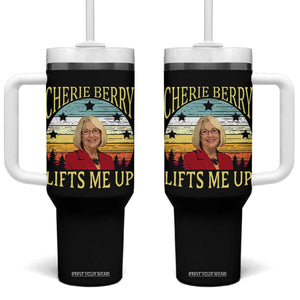 Cherie Berry Lifts Me Up Tumbler With Handle Retro Vintage Elevator Tribute Funny NC Meme TS02 One Size: 40 oz Black Print Your Wear