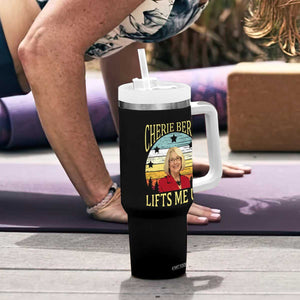 Cherie Berry Lifts Me Up Tumbler With Handle Retro Vintage Elevator Tribute Funny NC Meme TS02 Print Your Wear