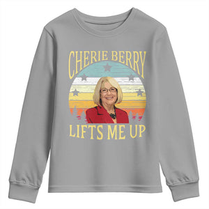 Cherie Berry Lifts Me Up Youth Sweatshirt Retro Vintage Elevator Tribute Funny NC Meme TS02 Sport Gray Print Your Wear