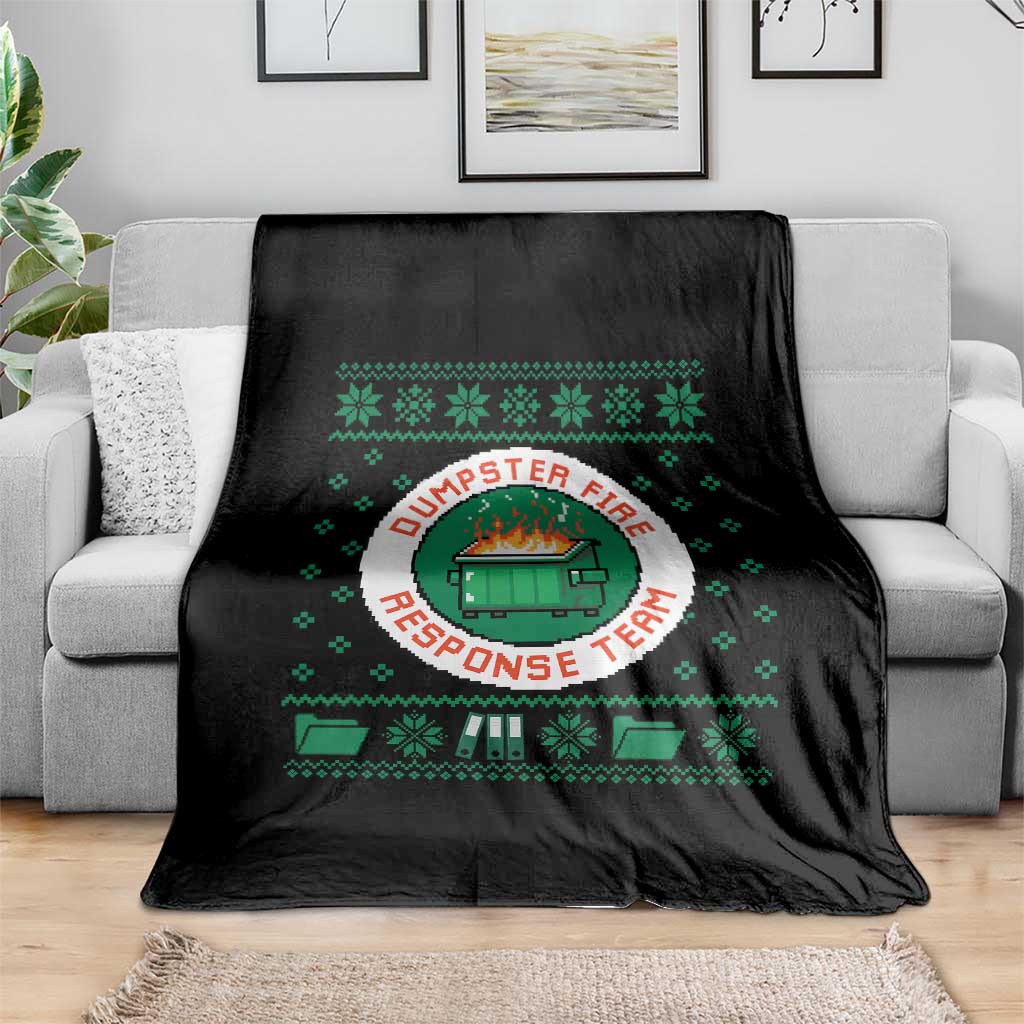 Funny Dumpster Fire Response Team Throw Blanket Office Party Holiday Chaos Humor TS02 Print Your Wear