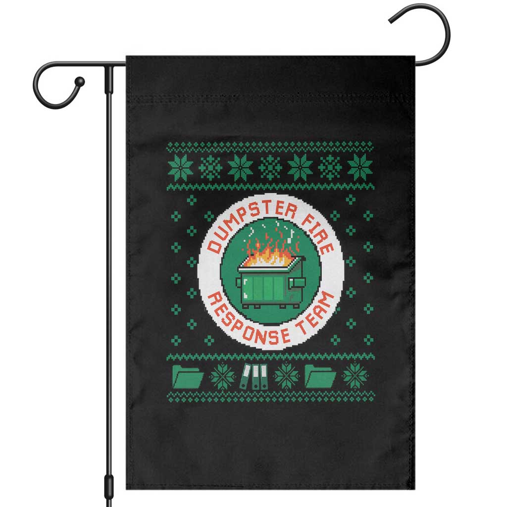 Funny Dumpster Fire Response Team Garden Flag Office Party Holiday Chaos Humor TS02 Black Print Your Wear
