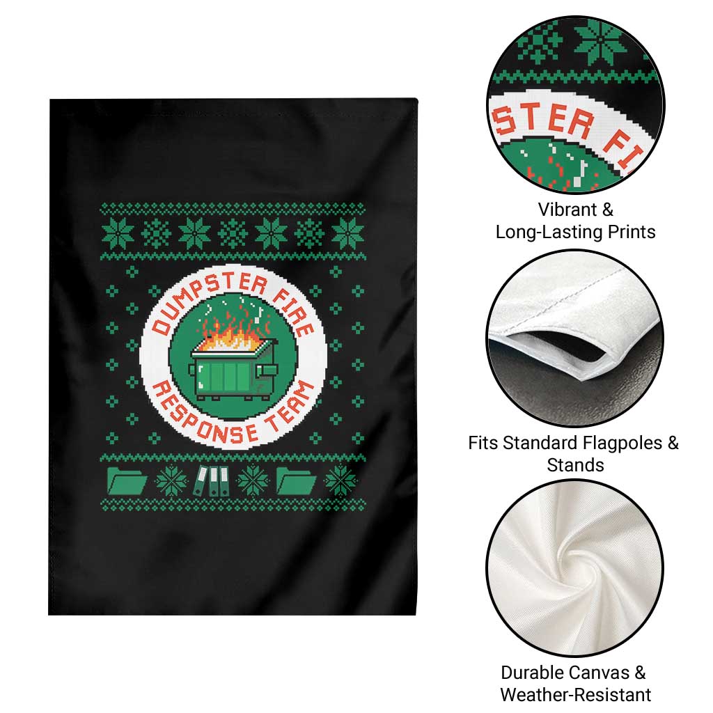 Funny Dumpster Fire Response Team Garden Flag Office Party Holiday Chaos Humor TS02 Print Your Wear