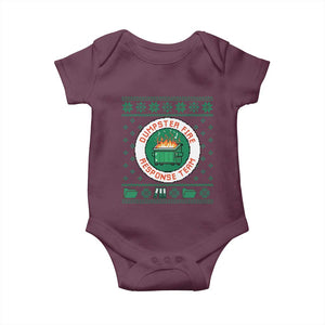 Funny Dumpster Fire Response Team Baby Onesie Office Party Holiday Chaos Humor TS02 Maroon Print Your Wear