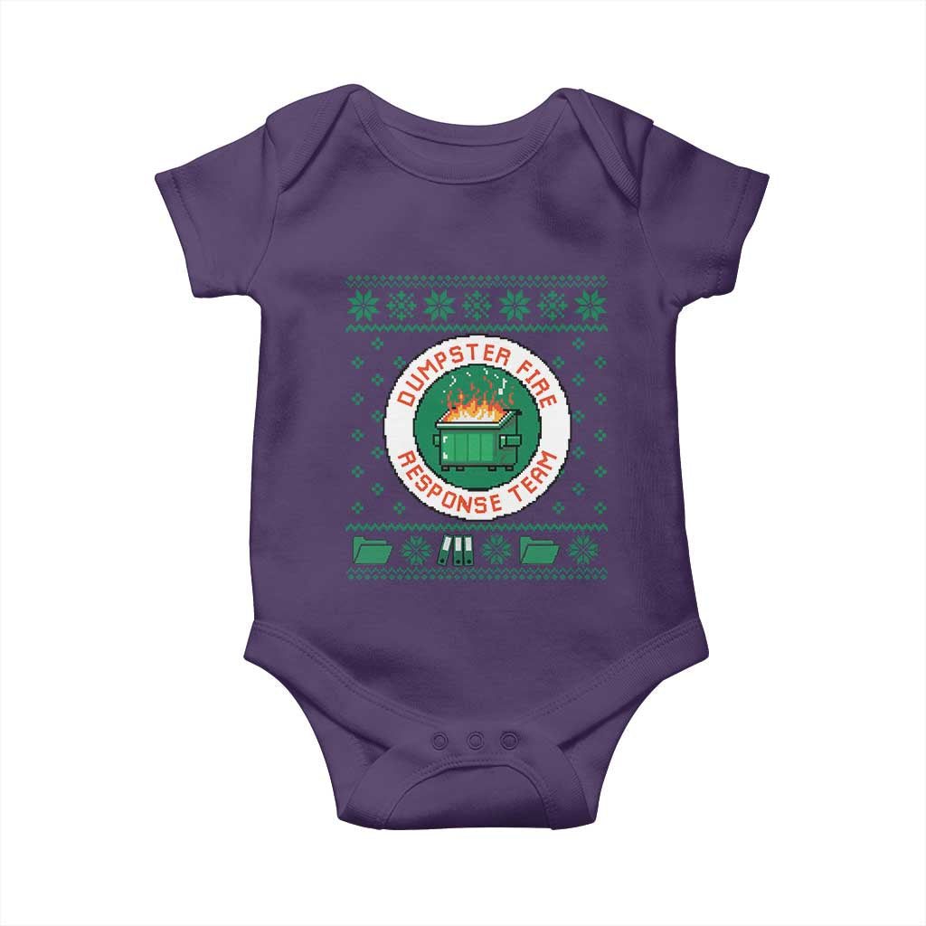 Funny Dumpster Fire Response Team Baby Onesie Office Party Holiday Chaos Humor TS02 Purple Print Your Wear