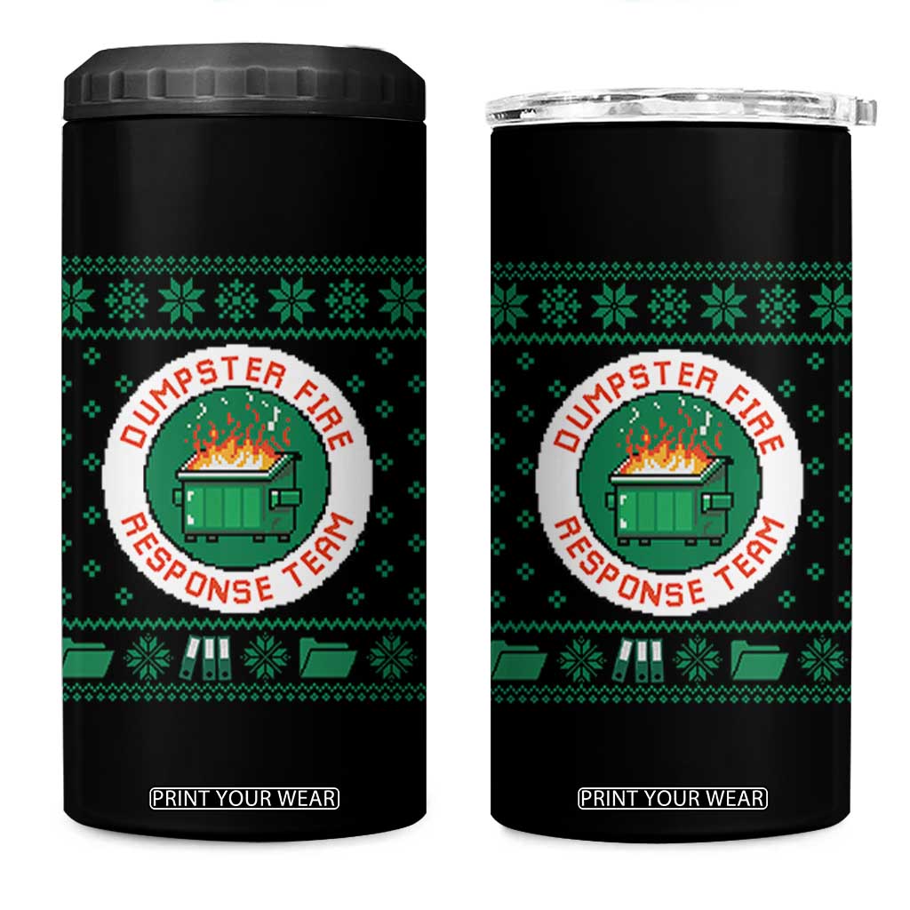 Funny Dumpster Fire Response Team 4 in 1 Can Cooler Tumbler Office Party Holiday Chaos Humor TS02 One Size: 16 oz Black Print Your Wear