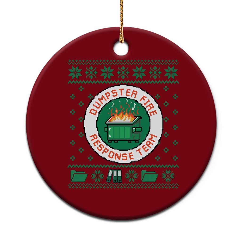 Funny Dumpster Fire Response Team Ceramic Ornament Office Party Holiday Chaos Humor TS02 1pc Red Print Your Wear