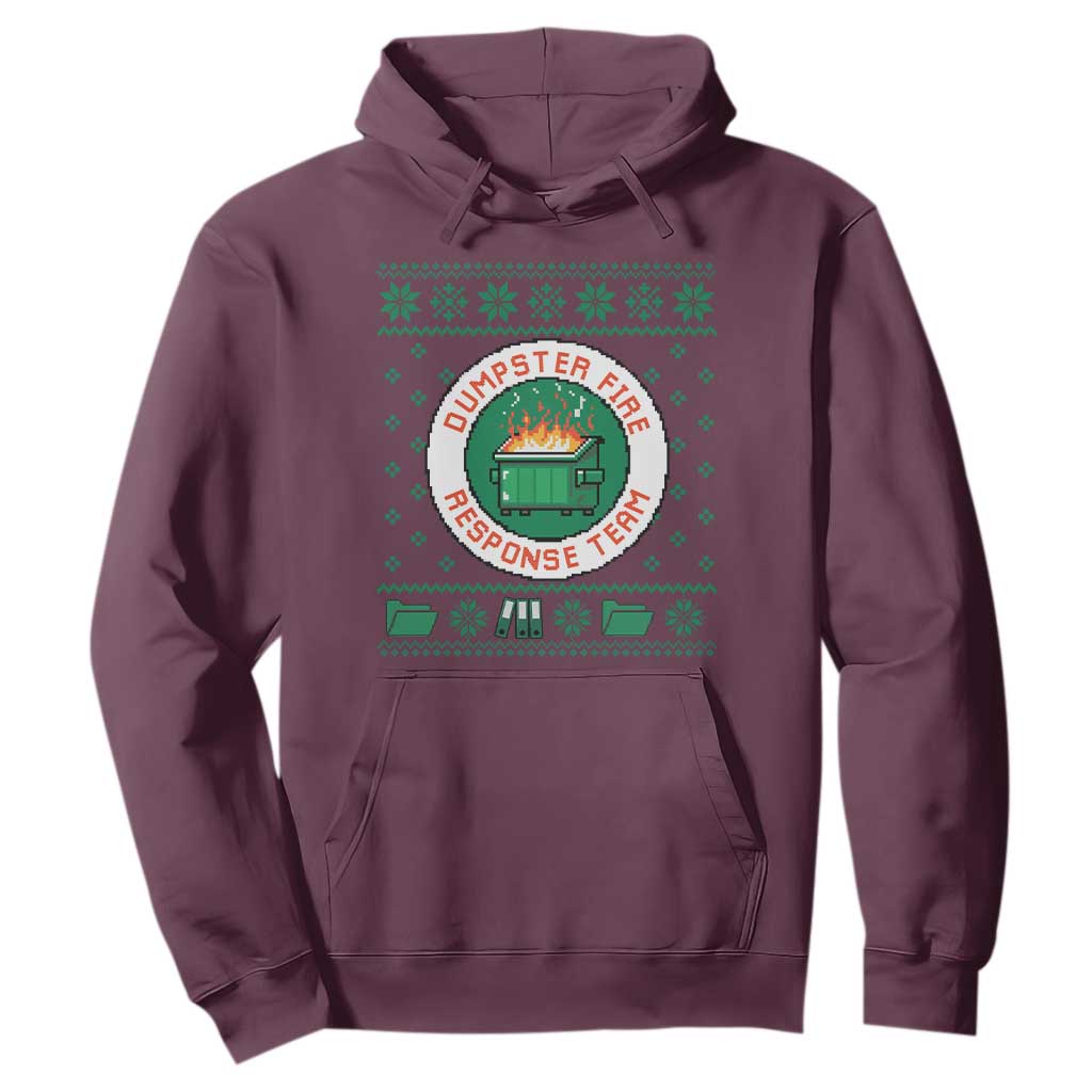 Funny Dumpster Fire Response Team Hoodie Office Party Holiday Chaos Humor TS02 Maroon Print Your Wear